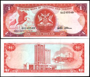 Trinidad & Tobago #36d, 1 Dollar, ND (1985), UNC - Trinidad & Tobago
