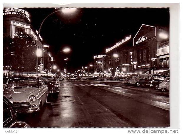 Allemagne - BERLIN Kurfurstendamm - Vue Prise La Nuit Voitures Publicité - Verlag Herbert CPSM Animé - Charlottenburg