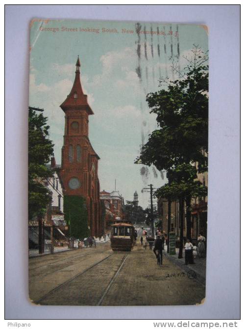 New Brunswick NJ  George Street Looking South   1919 Cancel - Autres & Non Classés