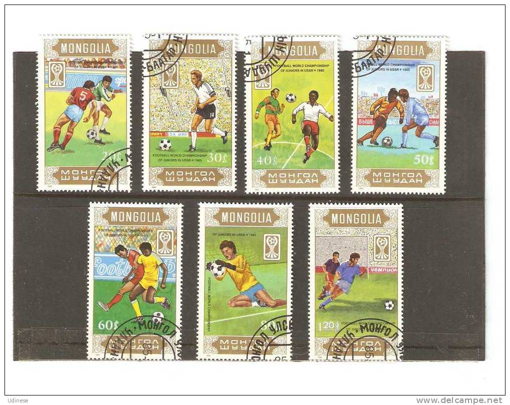 MONGOLIA 1985 - YOUTH FOOTBALL GAMES - CPL. SET - USED OBLITERE GESTEMPELT USADO - Usati