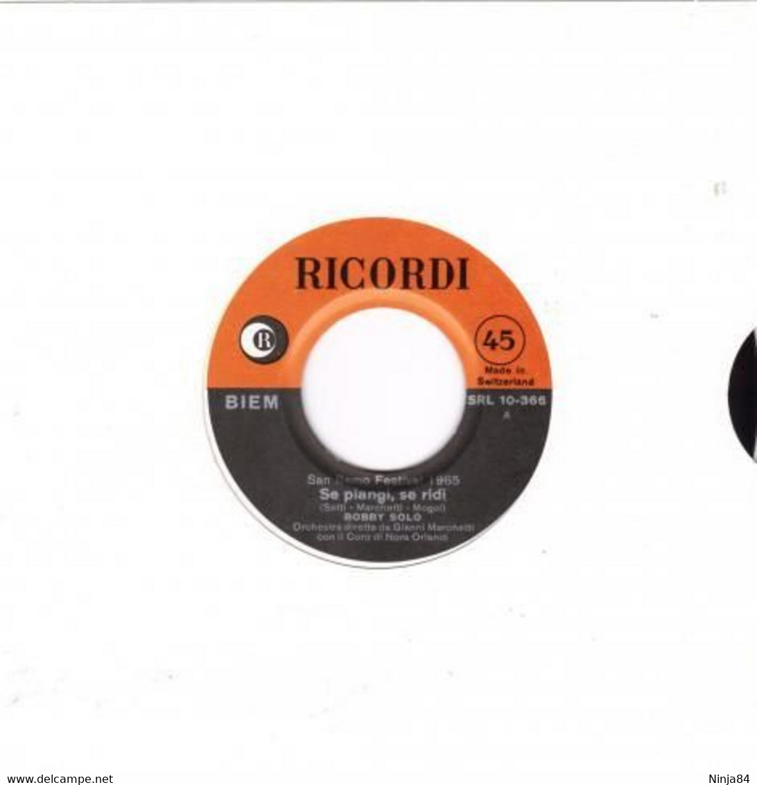 SP 45 RPM (7")  Bobby Solo  "  Se Piangi Se Ridi  "  Suisse - Other - Italian Music