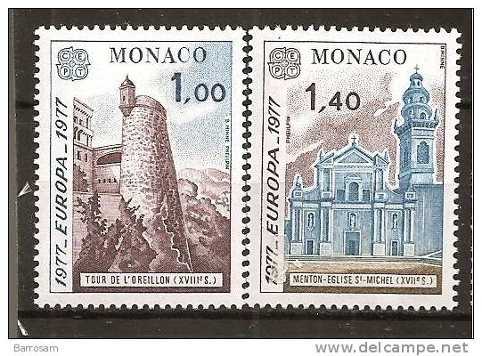 Monaco1977:Yvert1101-2 Mnh** - 1977