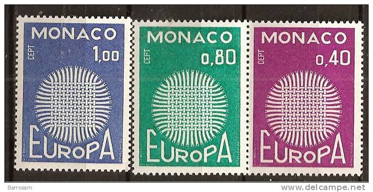 Monaco1970:Yvert819-21 Mnh** - 1977