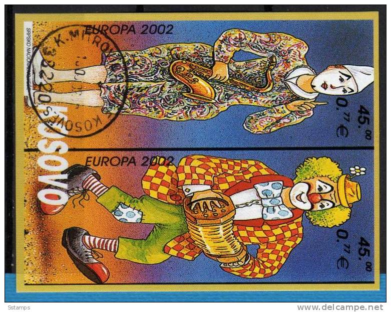 U-110   KOSOVO JUGOSLAVIA EUROPA CEPT 2002  CIRCO - SOUVENIR SHEET  RR  USED - 2002