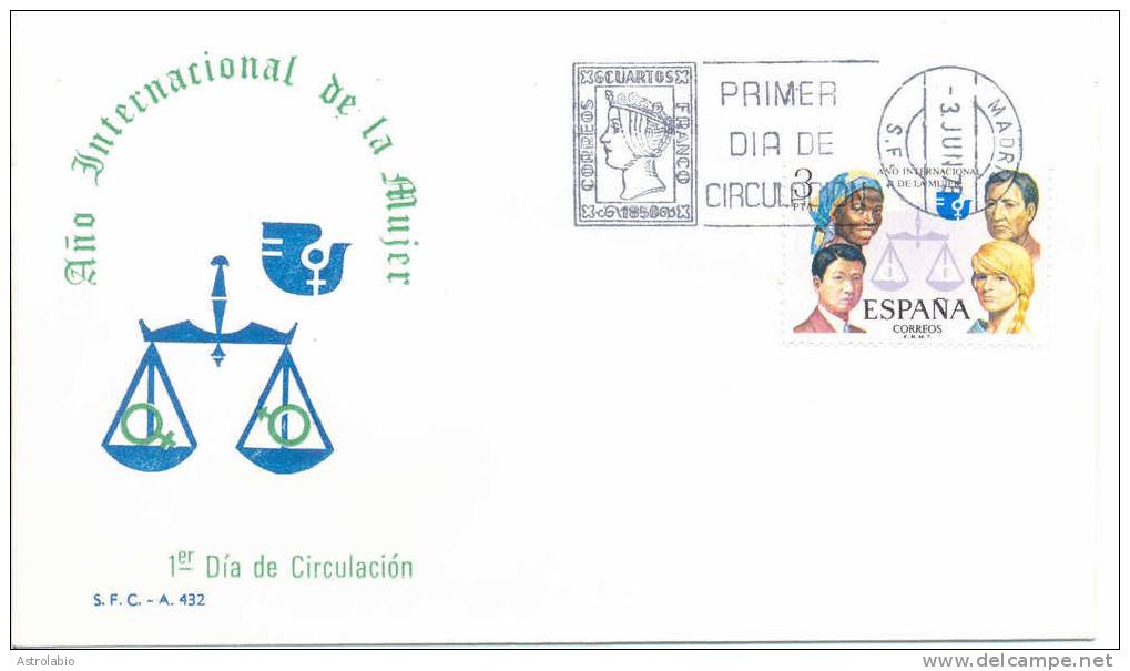 Espagne FDC 1975 " Année Interª De La Femme" Yvert 1907 - Fête Des Mères