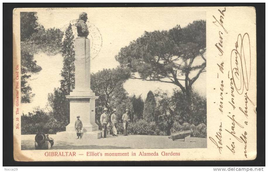 GIBILTERRA GIBRALTAR CIRCA 1900 ELLIOT MONUMENT IN ALAMEDA GARDENS - Gibraltar