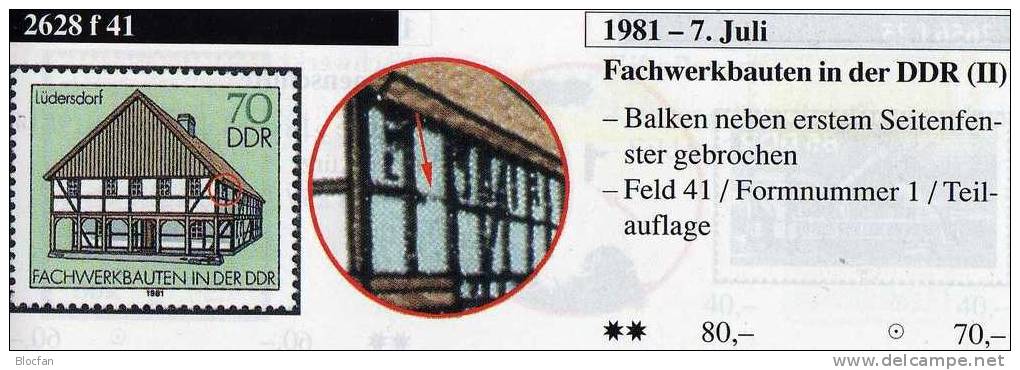 links Balken defekt Fachwerkhäuser DDR 2628 I ** 85€+ Vergleichsstück Umbebinde, Zuckerhut, Bauernhaus, Laubenhaus