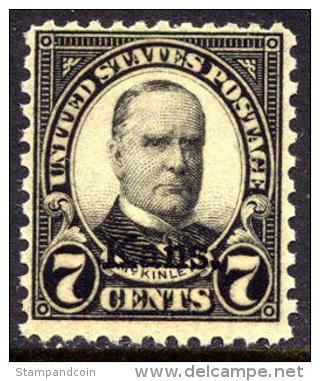 US #665 Mint Never Hinged 7c McKinley Kans. Overprint From 1929 - Neufs