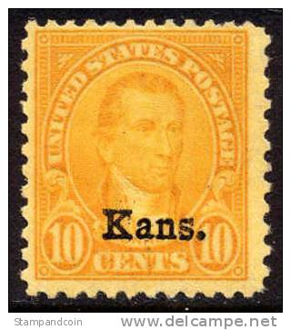 US #668 Mint Never Hinged 10c Monroe Kans. Overprint From 1929 - Unused Stamps