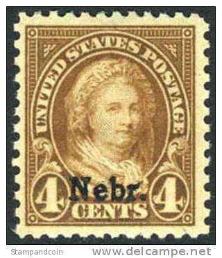 US #673 XF Mint Never Hinged 4c Martha Washington Nebr. Overprint From 1929 - Unused Stamps