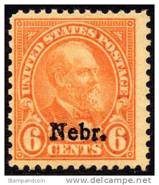 US #675 Mint Never Hinged 6c Garfield Nebr. Overprint From 1929 - Unused Stamps
