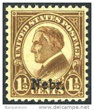 US #670 Mint Hinged 1-1/2c Harding Nebr. Overprint From 1929 - Unused Stamps