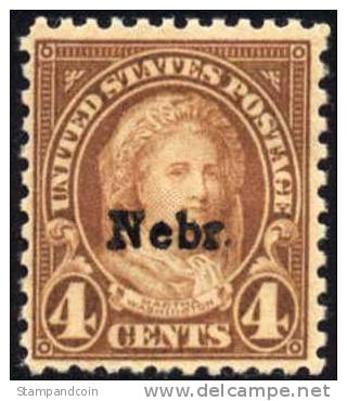 US #673 Mint Hinged 4c Martha Washington Nebr. Overprint From 1929 - Ungebraucht