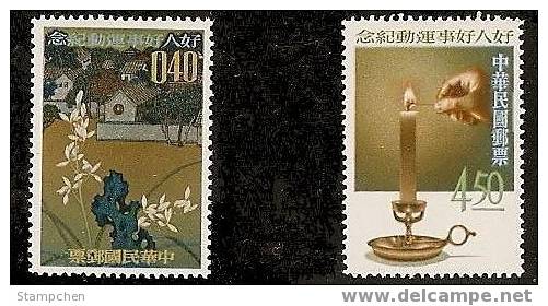 1963 Good Man & Good Deed Stamps Candle Orchid Flower Bonsai - Sonstige & Ohne Zuordnung