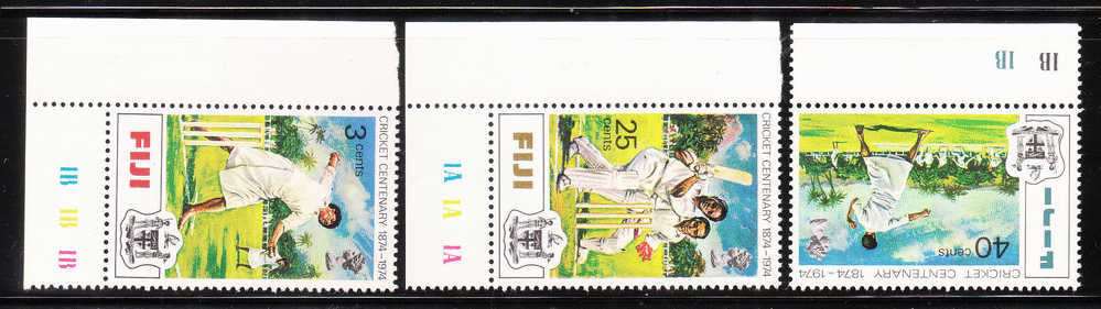 Fiji 1974 Centenary Of Cricket Bowler Batsman MNH - Fidji (1970-...)