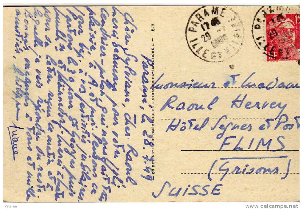 Postal , PARAME 1949,  ( Francia), Post Card, Postkarte - Covers & Documents