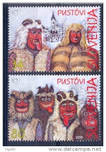 SI 2000-282-3 CARNIVAL(V), SLOVENIA, 1 X 2v, MNH - Carnaval