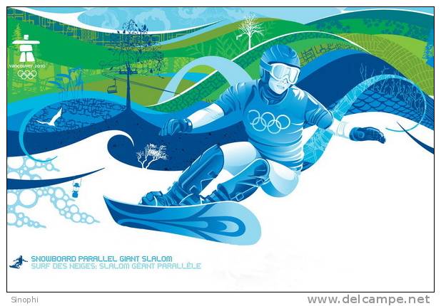 A44-001 @     2010 Vancouver Winter Olympic Games  , ( Postal Stationery , Articles Postaux ) - Invierno 2010: Vancouver