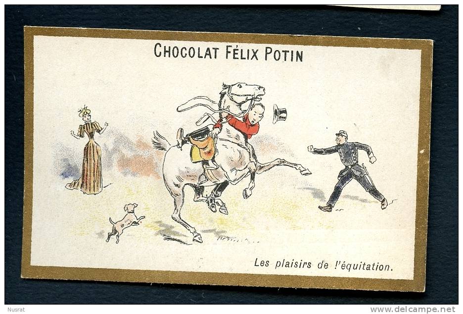 Chocolats Felix Potin, Lith. Champenois, Les Plaisirs De L´équitation - Félix Potin