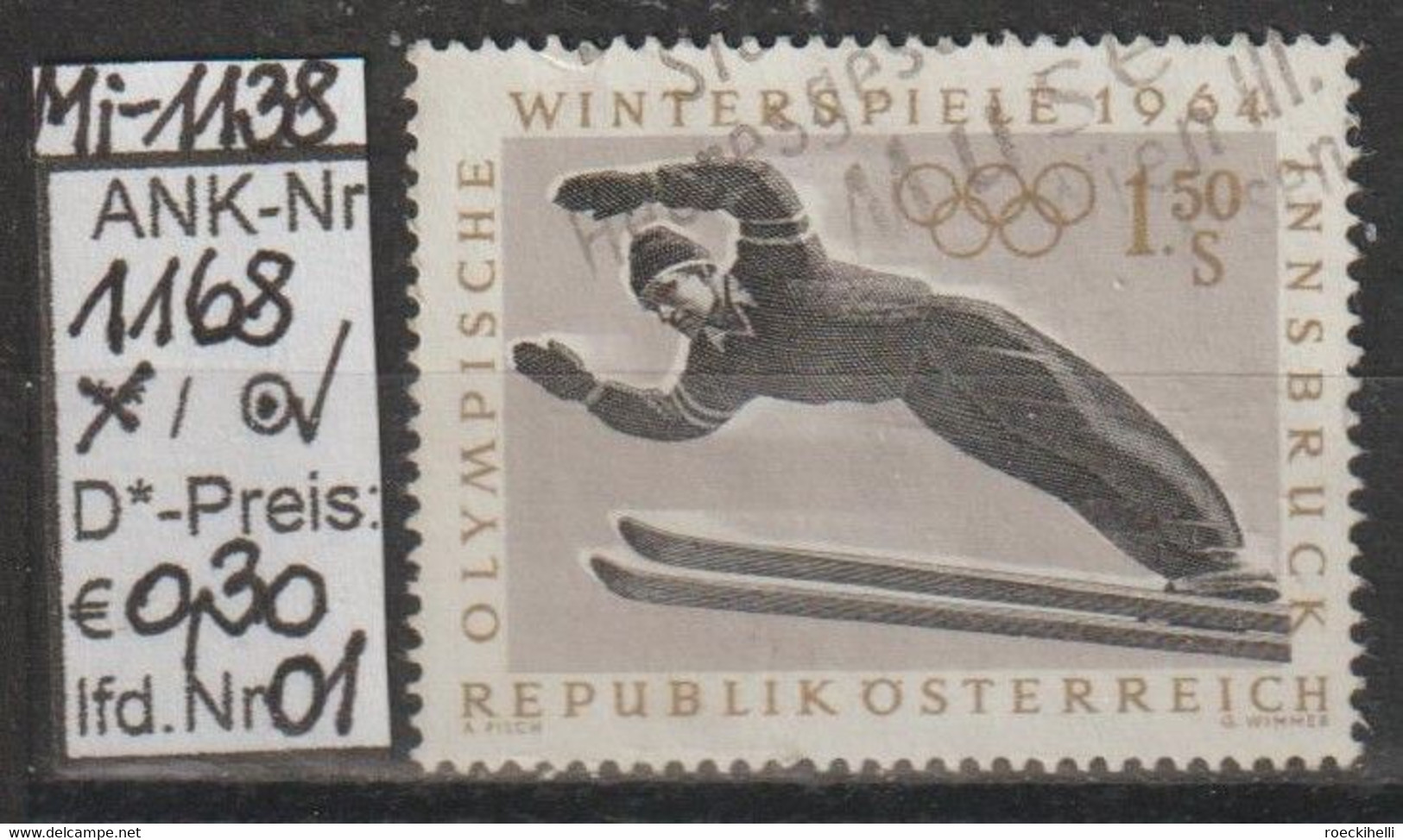 1963 - ÖSTERREICH - SM A.Satz  "IX. Olymp. Winterspiele; Innsbruck" S 1,50 Mehrf. - O  Gestempelt - S.Scan (1168o 01 At) - Oblitérés