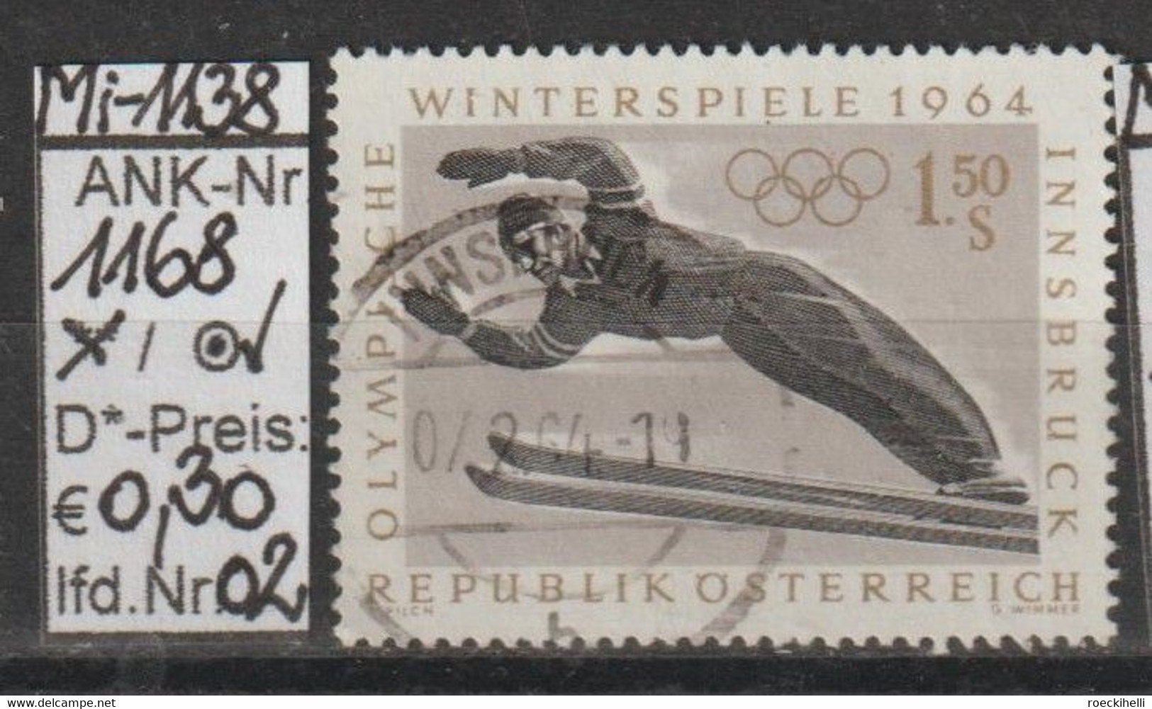 1963 - ÖSTERREICH - SM A.Satz  "IX. Olymp. Winterspiele; Innsbruck" S 1,50 Mehrf. - O  Gestempelt - S.Scan (1168o 02 At) - Usati