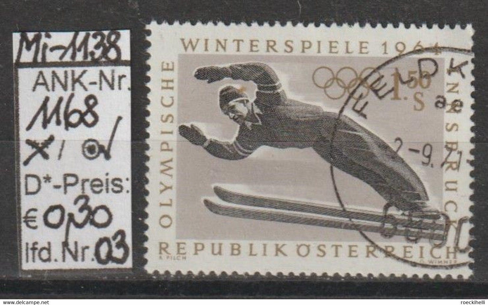 1963 - ÖSTERREICH - SM A.Satz  "IX. Olymp. Winterspiele; Innsbruck" S 1,50 Mehrf. - O  Gestempelt - S.Scan (1168o 03 At) - Gebraucht