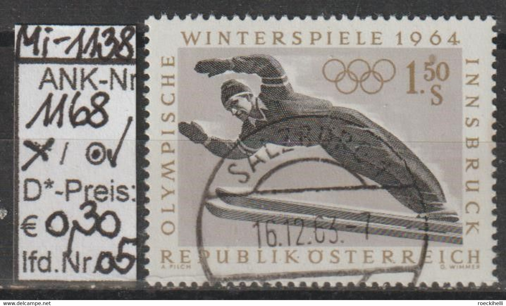 1963 - ÖSTERREICH - SM A.Satz  "IX. Olymp. Winterspiele; Innsbruck" S 1,50 Mehrf. - O  Gestempelt - S.Scan (1168o 05 At) - Oblitérés