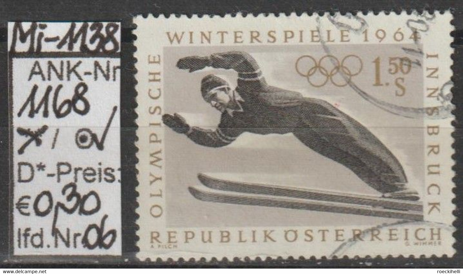 1963 - ÖSTERREICH - SM A.Satz  "IX. Olymp. Winterspiele; Innsb." S 1,50 Mehrf. - O Gestempelt - S.Scan (1168o 06-23 At) - Used Stamps