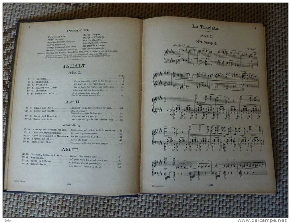 Partition - Oper IN DREI Akten - LA TRAVIATA Von J. VERDI - Klavierauszug(Opéra - Piano 94 Pages - LEIPZIG C. F. PETERS) - Musique