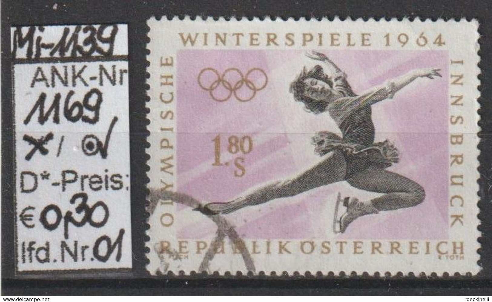 1963 - ÖSTERREICH - SM A.Satz  "IX. Olymp. Winterspiele; Innsbruck" S 1,80 Mehrf. - O  Gestempelt - S.Scan (1169o 01 At) - Oblitérés