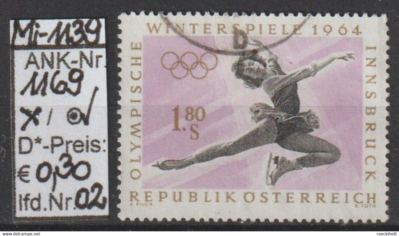 1963 - ÖSTERREICH - SM A.Satz  "IX. Olymp. Winterspiele; Innsbruck" S 1,80 Mehrf. - O  Gestempelt - S.Scan (1169o 02 At) - Gebraucht