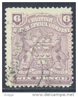 BSAC 1898-1908. Rhodesia. 6d Reddish-mauve (p.14½). SACC 76, SG 83a. - Altri & Non Classificati