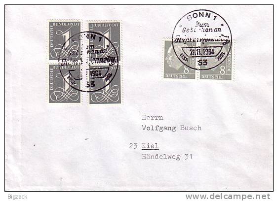 Bund Brief Mif Minr. 4x 226,2x 182 Waager. Paar SST Bonn 27.11.64 - Storia Postale