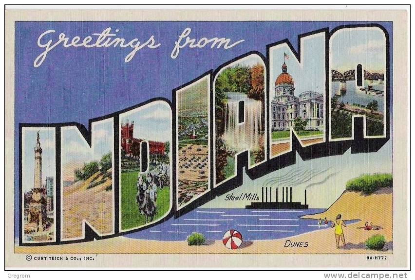 ETATS UNIS , Greetings From , INDIANA - Autres & Non Classés