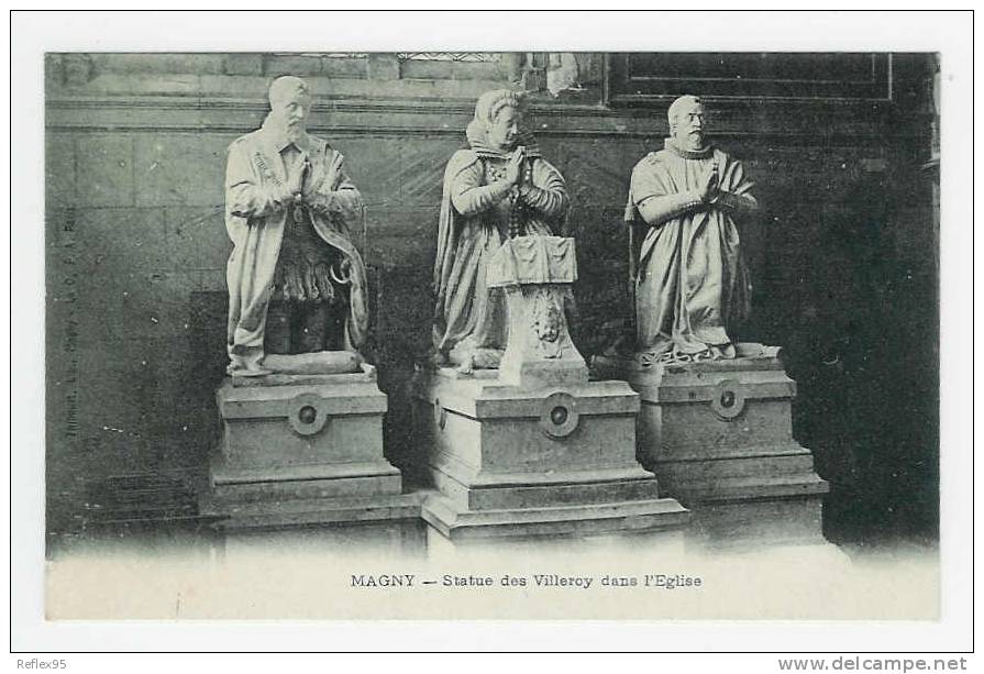 MAGNY - Statue Des Villeroy Dans L'Eglise - Magny En Vexin