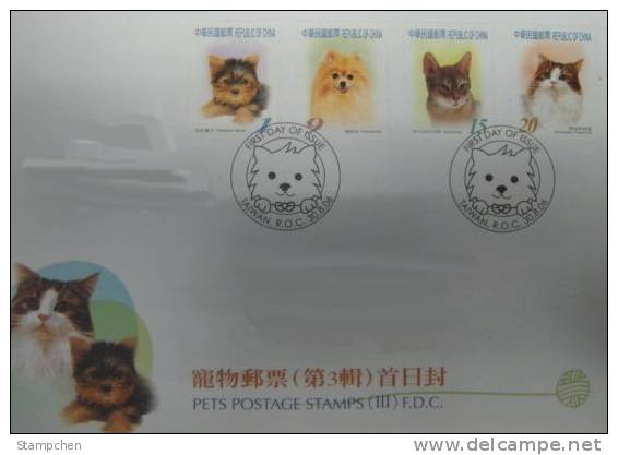 FDC Taiwan 2006 Pet Stamps (III) Dog Cat - FDC