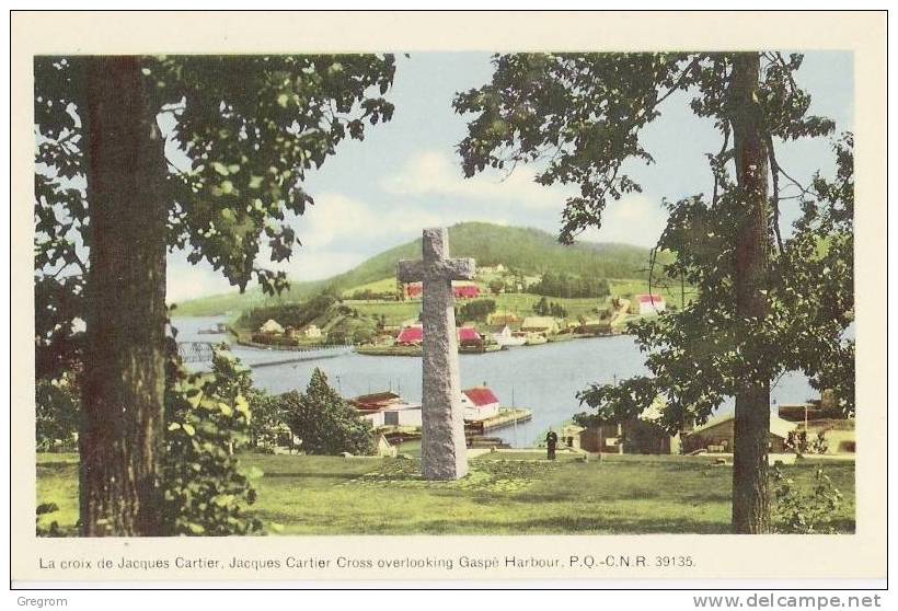 CANADA , La Croix De Jacques Cartier , Jacques Cartier Cross Overting ,Gaspé Harbour, P.Q. C.N.R.39135 - Gaspé