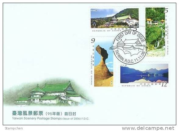 FDC 2006 Taiwan Scenery Stamps Park Geology Lake Waterfall Falls Landscape Gorge Rock - Inseln