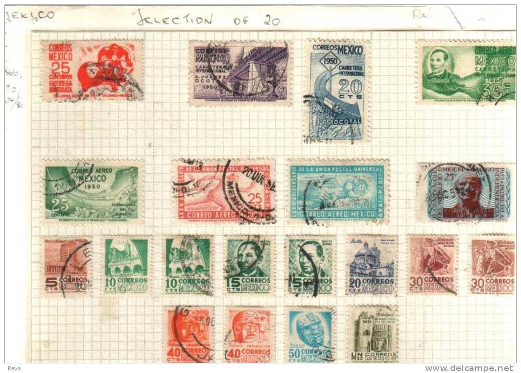 MEXICO LOT4  MIXTURE OF PART SETS 20 USED STAMPS SEEM OLD FOR SG No's READ DESCRIPTION !! - Lots & Kiloware (mixtures) - Max. 999 Stamps