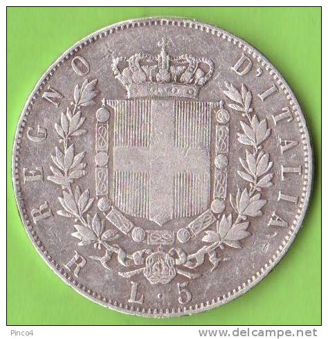 VITTORIO EMANUELE II  5 LIRE 1875 ROMA - 1861-1878 : Vittoro Emanuele II