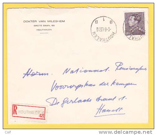 848A Op Aangetekende Brief Met Cirkelstempel HOUTHALEN 1 - 1936-51 Poortman