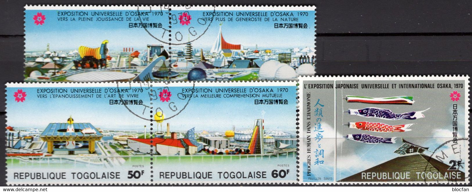 EXPO Osaka 1970 Togo 802/6 O 8€ Flaggen Nippon Pavillion Kunst Natur Technik Architectur Flags Art Set Of Togolaise - 1970 – Osaka (Japon)