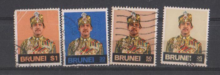 Brunei 1975, Used Hinged, Defin., 4v, Few Tropical Spots, As Scan - Brunei (...-1984)