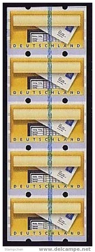 Germany Test ATM Frama Stamps Strip Of 5, Type II Unusual - Erreurs Sur Timbres