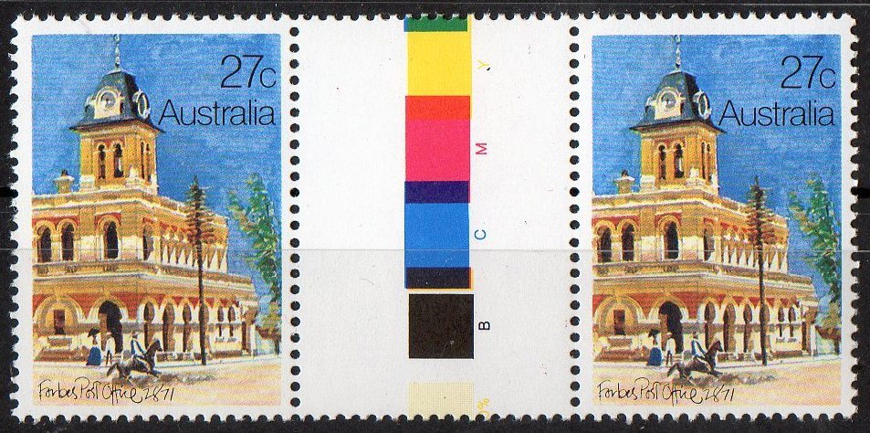 Australia 1982 Post Offices 27c Forbes Gutter Pair MNH - Mint Stamps