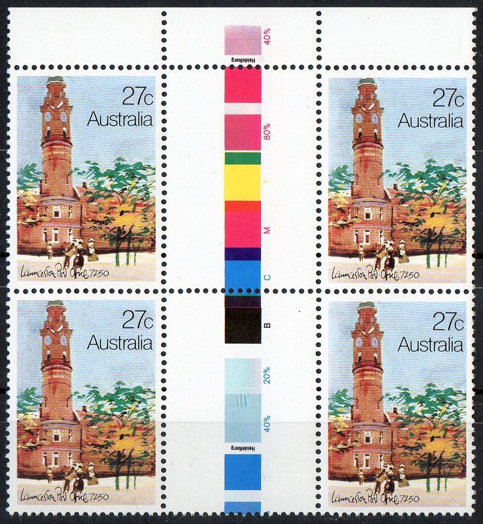 Australia 1982 Post Offices 27c Launceston Gutter Block Of 4 MNH - Mint Stamps