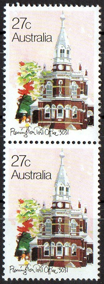 Australia 1982 Post Offices 27c Flemington Mint No Gum Pair - Mint Stamps