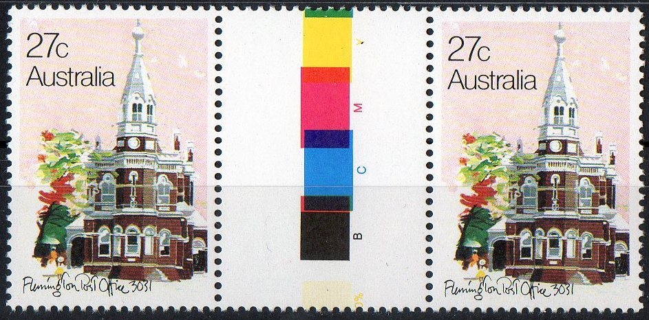 Australia 1982 Post Offices 27c Flemington MNH Gutter Pair - Mint Stamps