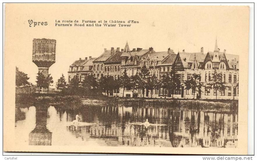 IEPER-LA ROUTE DE FOURNES ET LE CHATEAU D´EAU-WATERTOREN - Ieper