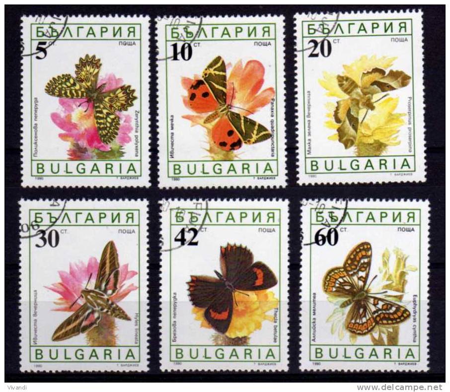 Bulgaria - 1990 - Butterflies & Moths - Used/CTO - Oblitérés